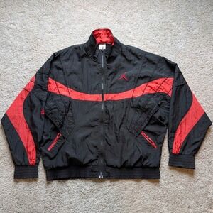 VTG Nike Air Jordan Flight Track Jacket Mens XL Black Red 80s 90s AJ Tag OG